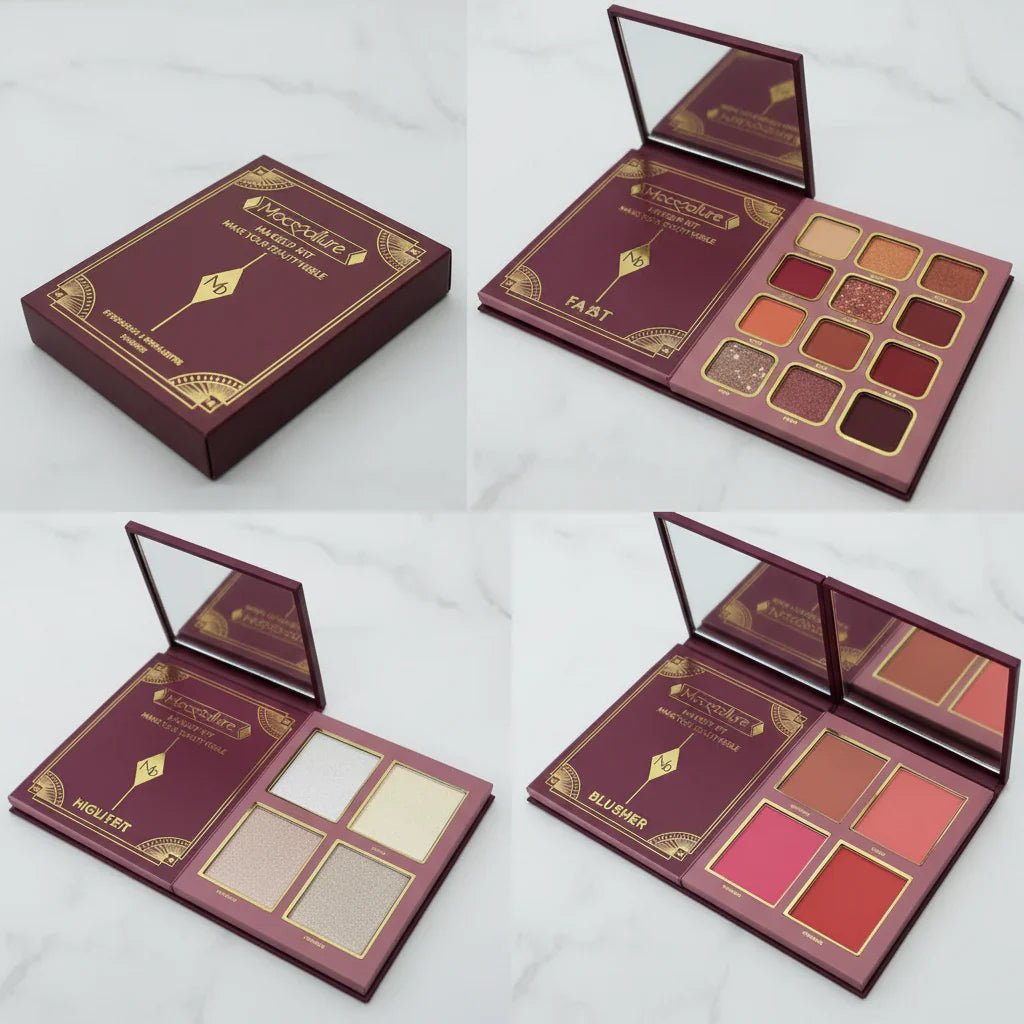 Mocallure 3 in 1 Makeup Kit Mini Palette Notebook Eyeshadow, Highlighter & Blusher - Rumaisas