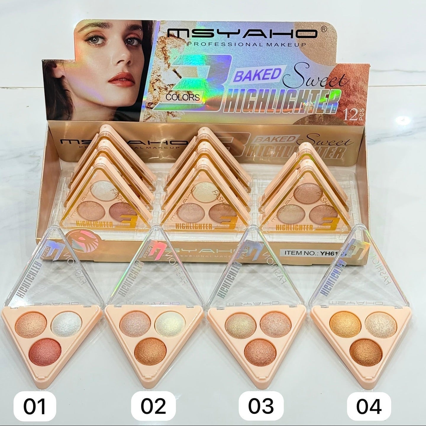 Msyaho Baked Sweet Highlighter - 3 Colors - Rumaisas