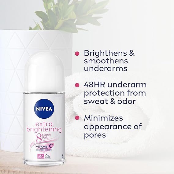 Nivea Extra Brightening Deodorant Roll - On For Women - 50ml - Rumaisas