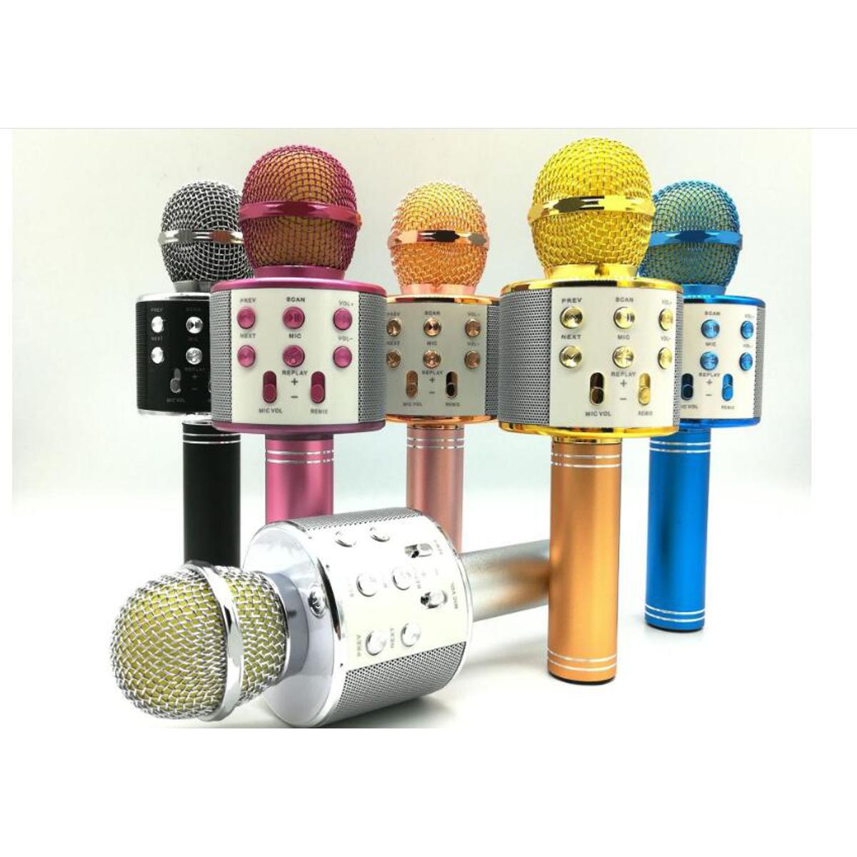 (NW000401) WS - 858 Wireless Bluetooth Handheld Karaoke Portable Microphone with Built - in Rechargeable Speaker (random color) - Rumaisas