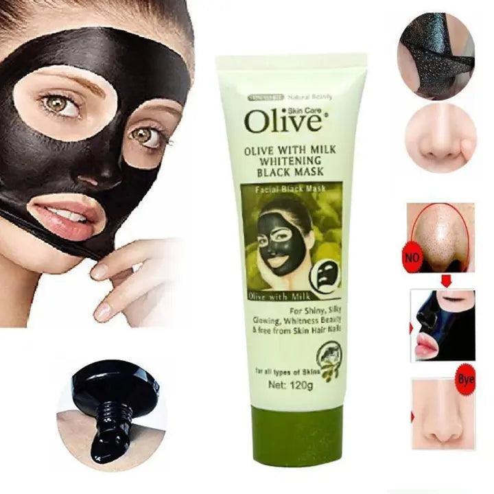 Olive with Milk Whitening Facial Black Charcoal Mask - 120g - Rumaisas