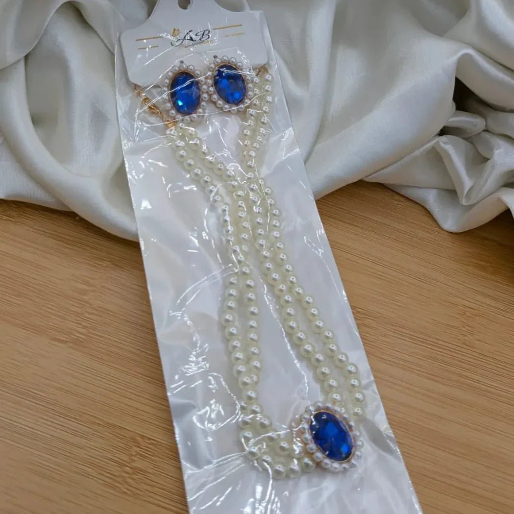 Pearl & Crystal Rhinestone Jewelry Set - Rumaisas