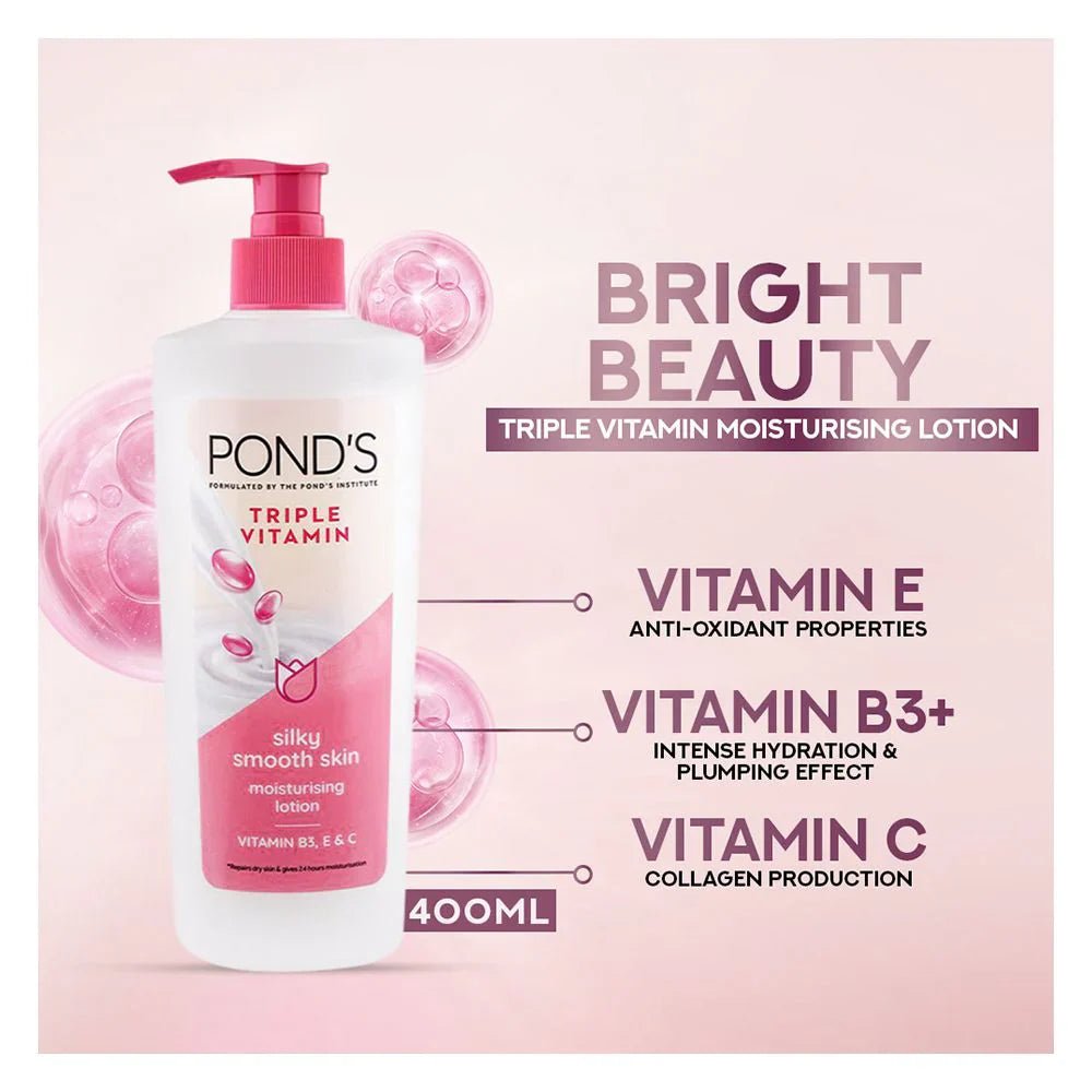 Pond's Triple Vitamin Moisturizing Lotion, Silky Smooth Skin - Rumaisas