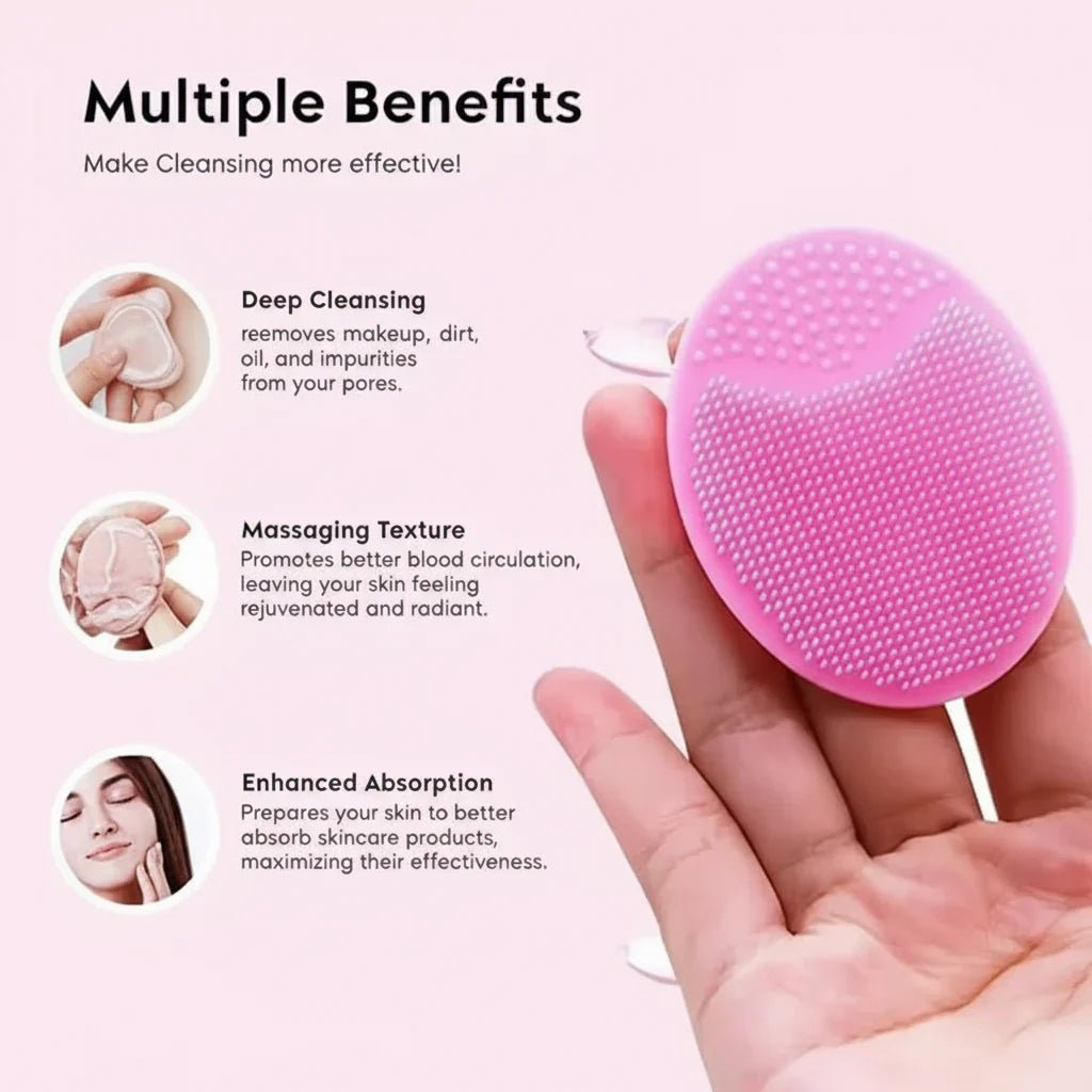 Portable Facial Cleaning Mat Pad Scrubber Silicone Face Cleansing Brush - Rumaisas