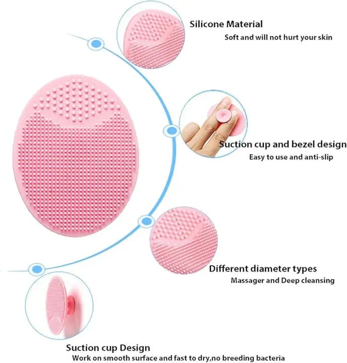 Portable Facial Cleaning Mat Pad Scrubber Silicone Face Cleansing Brush - Rumaisas