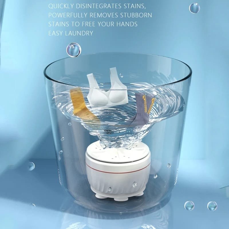 Portable Usb Travel Turbo Mini Washer | Ultrasonic Rotating Turbine Washing Machine For Socks Underwear Dishes Clothes - Rumaisas