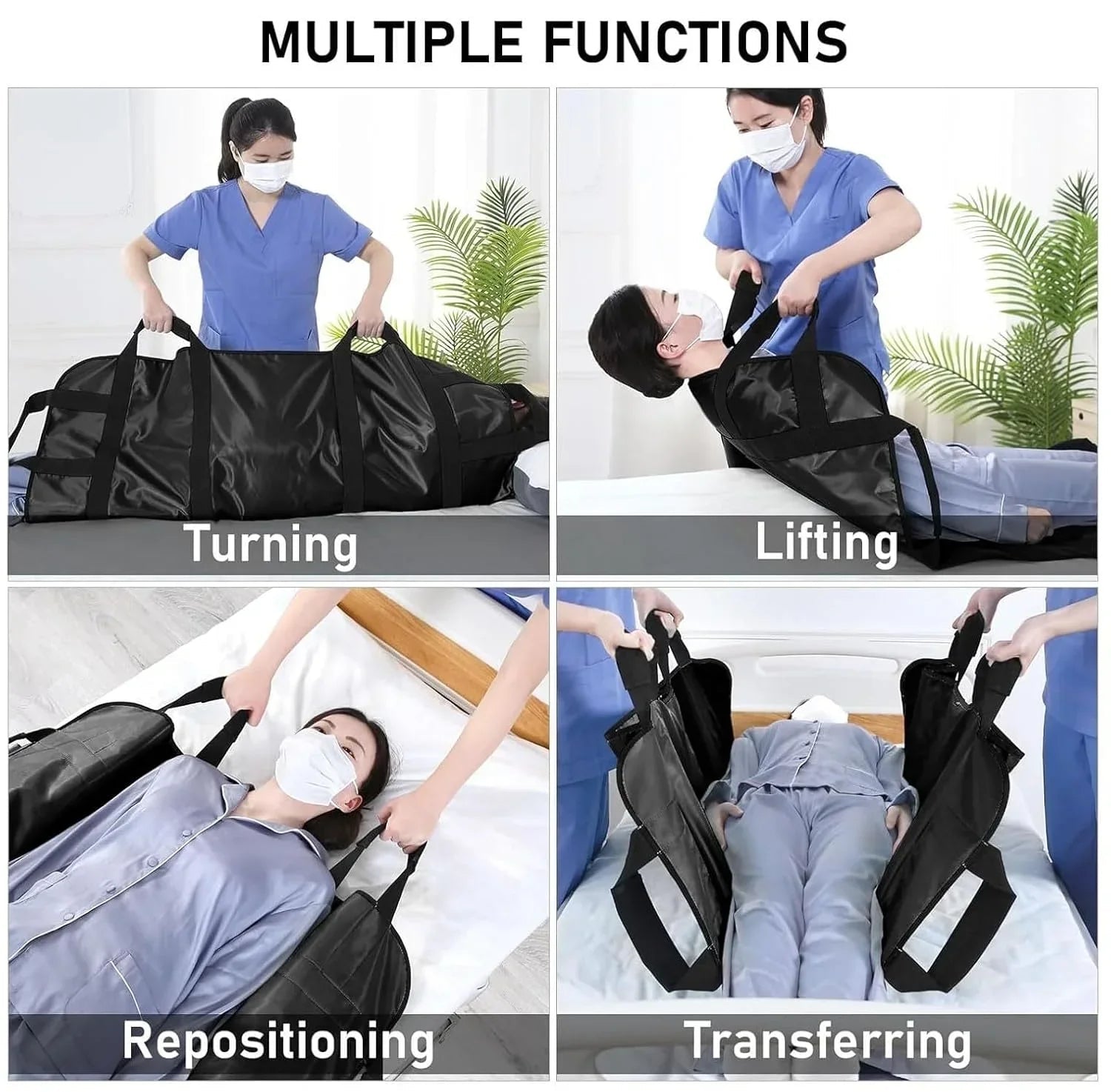 Positioning Bed Pad with Reinforced Handles - 1 Pack 43" x 36 - Rumaisas