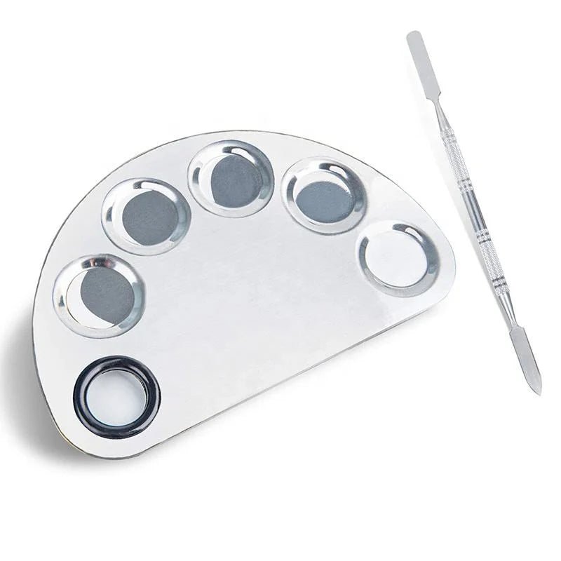 Pro Stainless Steel Cosmetic Makeup Palette with spatula - Rumaisas