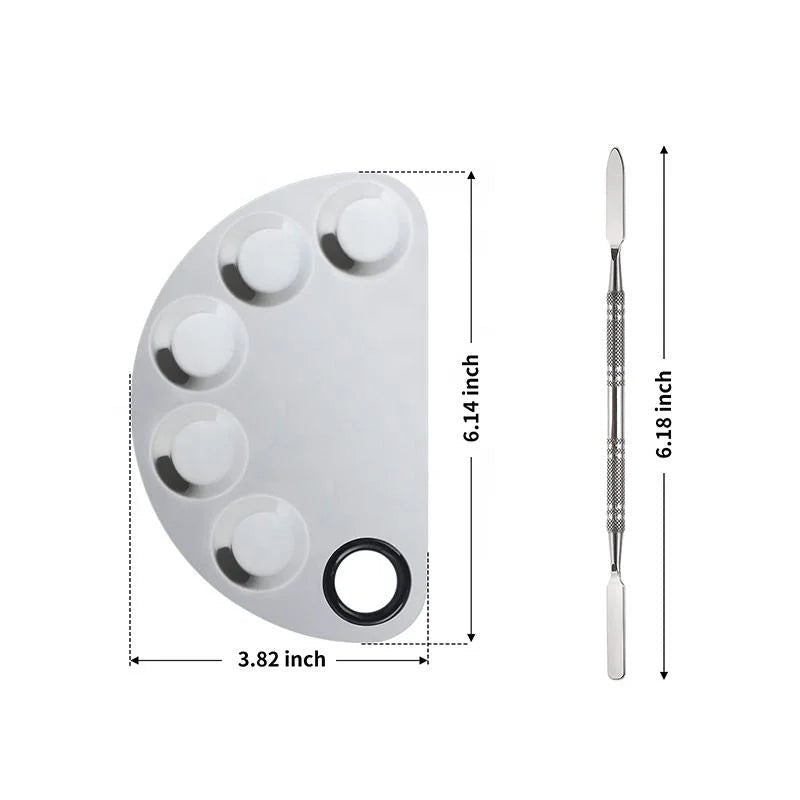 Pro Stainless Steel Cosmetic Makeup Palette with spatula - Rumaisas