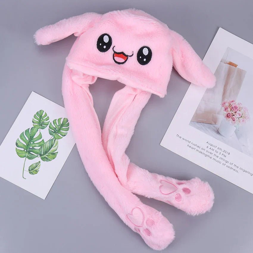 Rabbit Hat Plush Can Moving Bunny Ears Hat - 1PC - Rumaisas