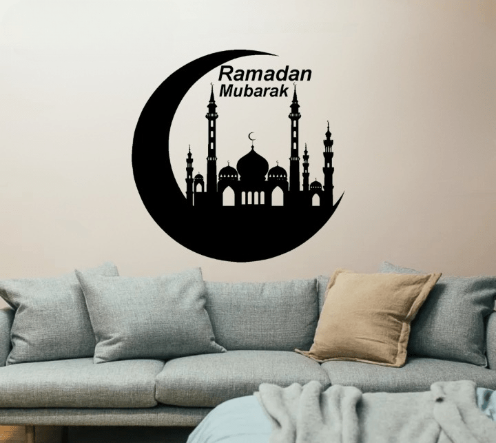Ramzan Mubarak Islamic Calligraphy 3D Wooden Wall Decorative Gift Stylish Design Office Living Room I Decorating Items - Rumaisas