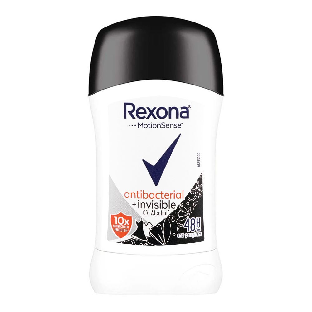 Rexona 48H Motion Sense Antibacterial + Invisible Deodorant Stick, For Men & Women, 40g - Rumaisas