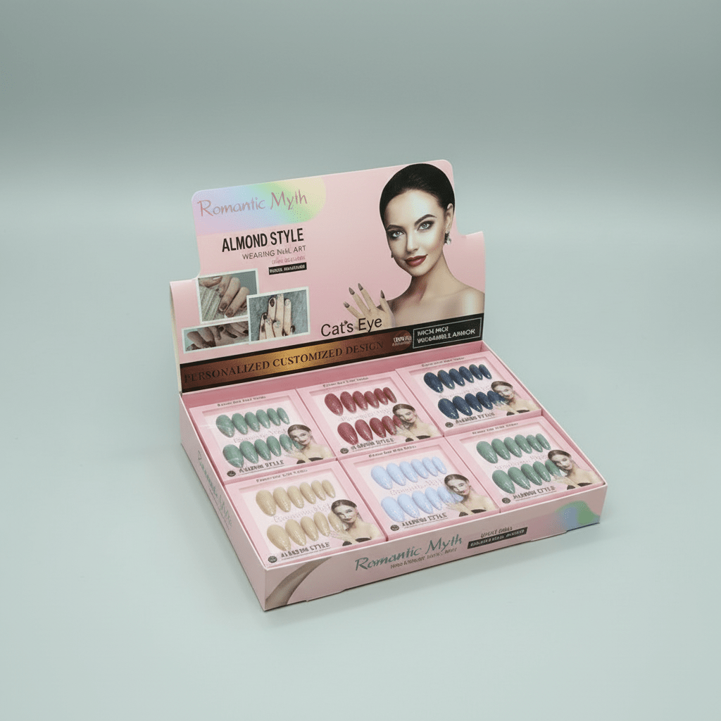 Romantic Myth Almond Style Press On Gel Nails - Each Box 12Pcs - Rumaisas