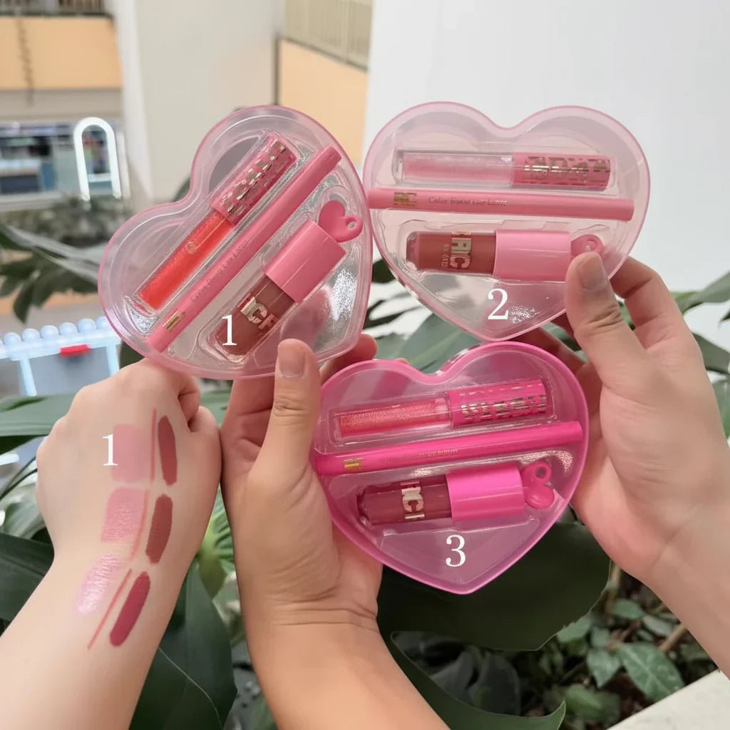 Romcom 3in1 lip kit Matte Lipgloss, Lipliner, Shiny Gloss - Rumaisas
