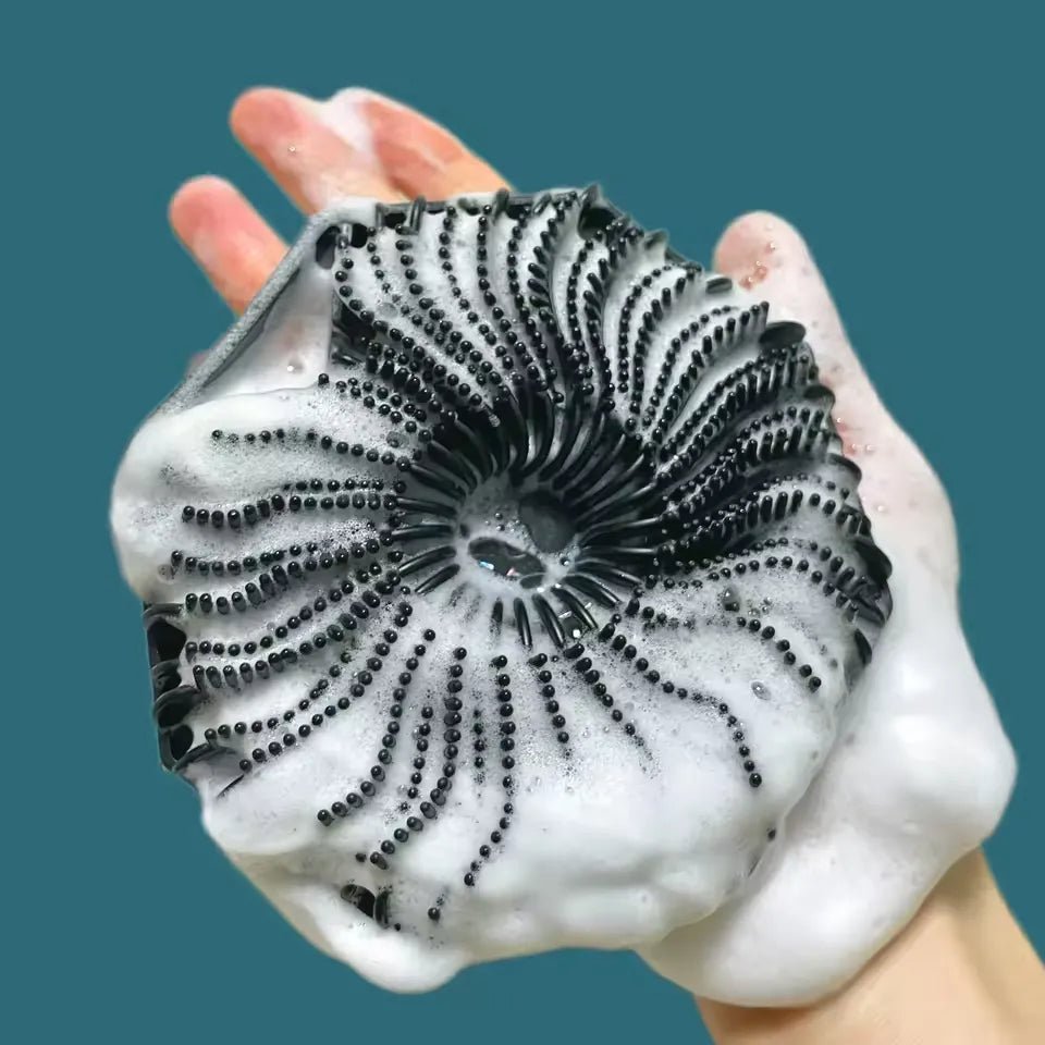 Round Silicone Body Scrubber – Soft Exfoliating Bath & Shower Scrub Brush - Rumaisas