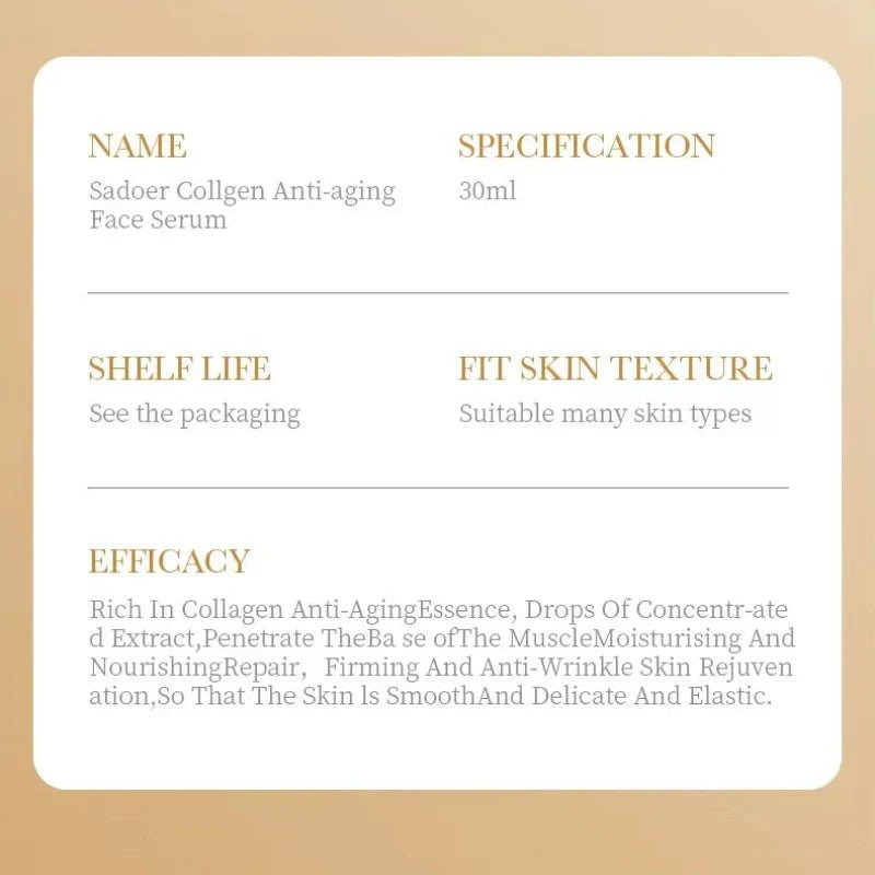 Sadoer Collagen Anti - Aging Serum Firming & Moisturizing - 30ml - Rumaisas