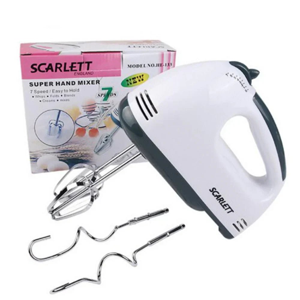 Scarlett Electric Beater Hand Mixer with 7 Speed Controls and Safety Features - Rumaisas