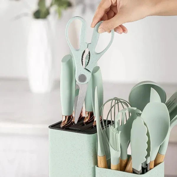 Silicone Cookware Spoon Sets - 19pcs - Rumaisas