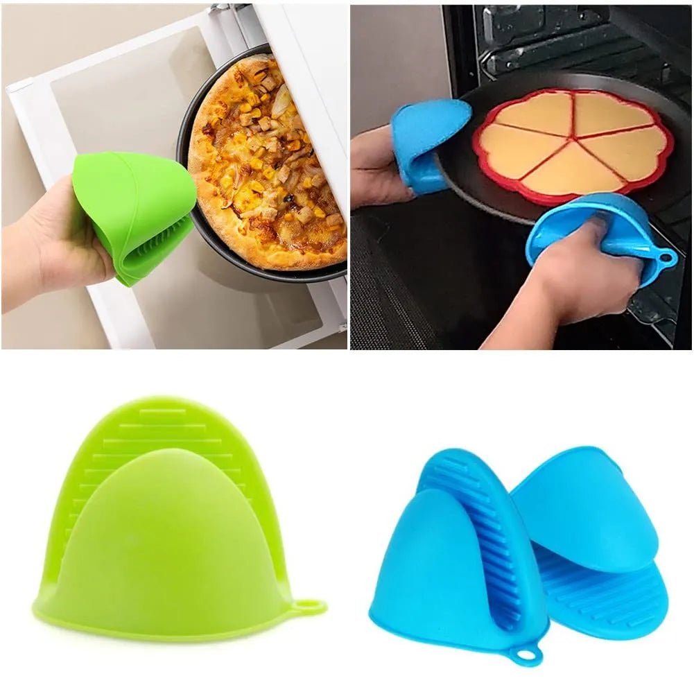 Silicone Pot Holder Pair Durable Pinch Mitts in Vibrant Color - Rumaisas