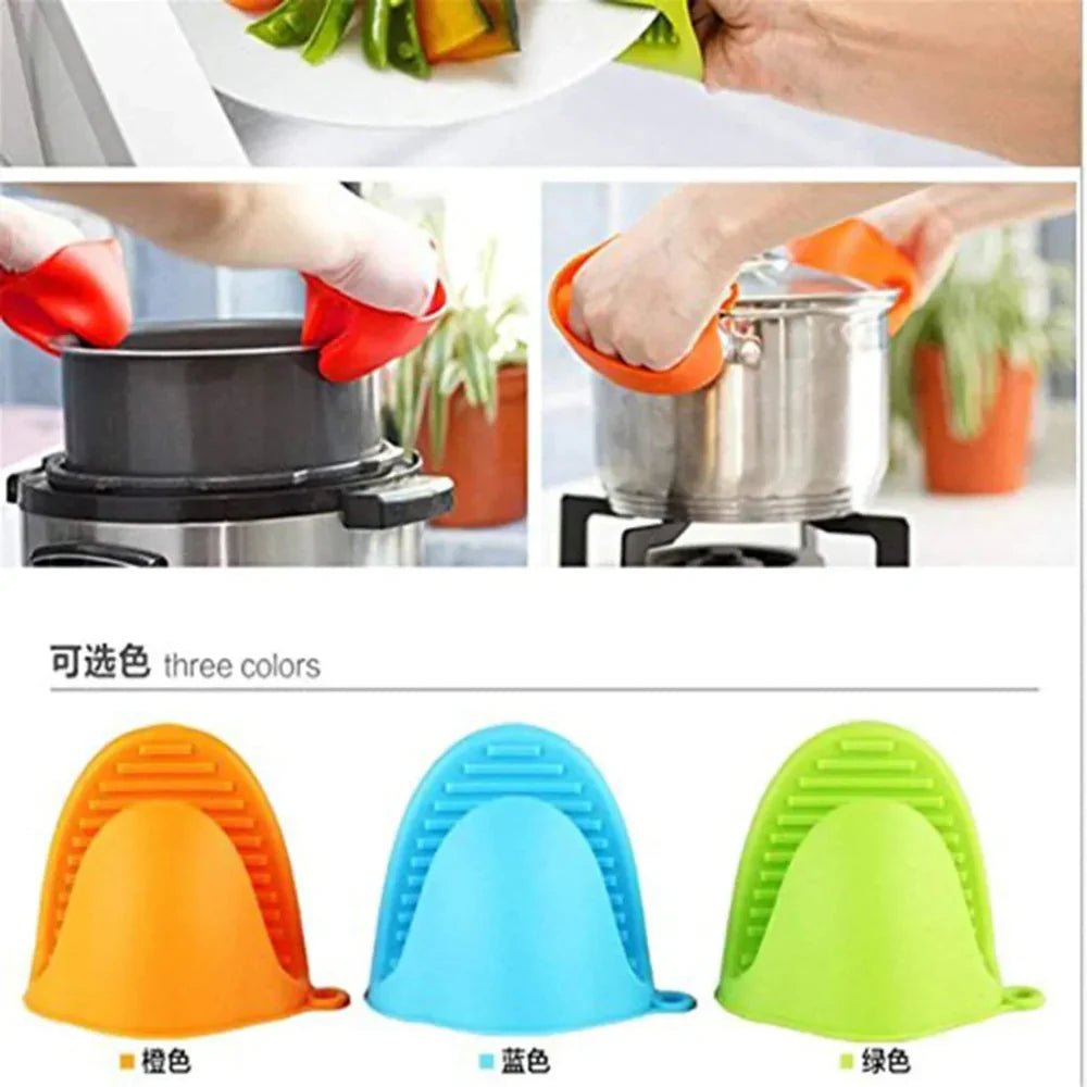 Silicone Pot Holder Pair Durable Pinch Mitts in Vibrant Color - Rumaisas
