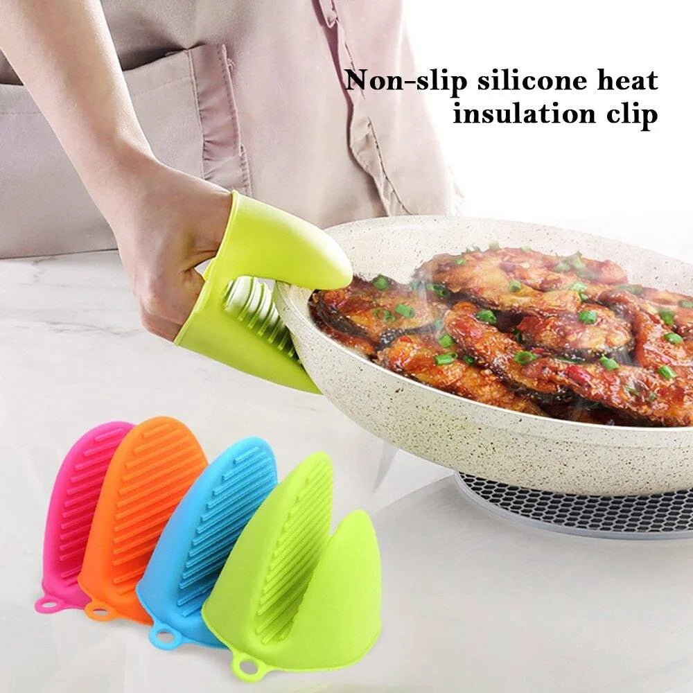 Silicone Pot Holder Pair Durable Pinch Mitts in Vibrant Color - Rumaisas