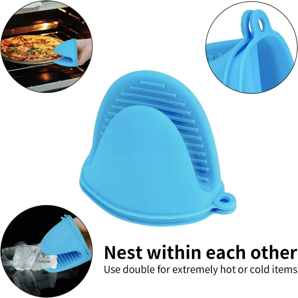 Silicone Pot Holder Pair Durable Pinch Mitts in Vibrant Color - Rumaisas