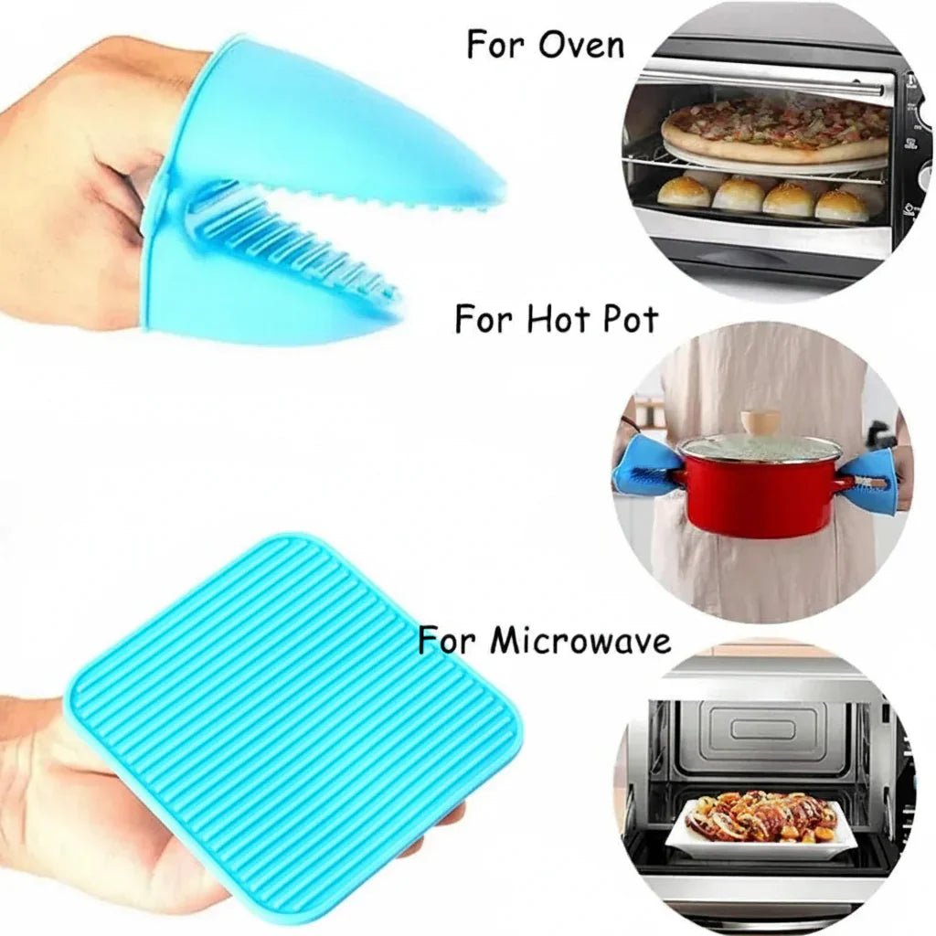 Silicone Pot Holder Pair Durable Pinch Mitts in Vibrant Color - Rumaisas