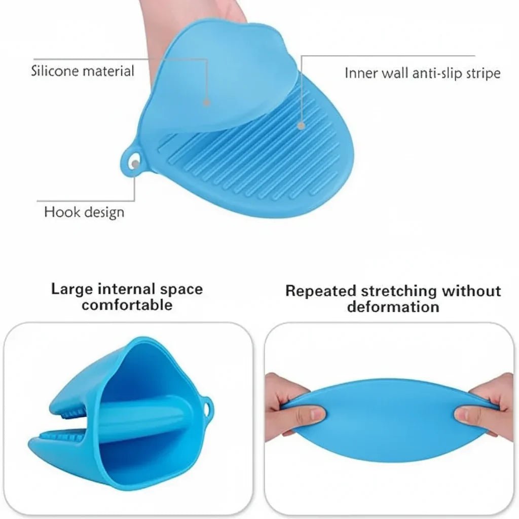 Silicone Pot Holder Pair Durable Pinch Mitts in Vibrant Color - Rumaisas
