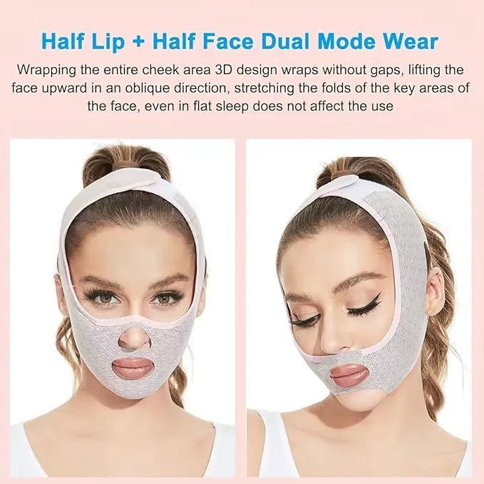 Skin Care Beauty face Mask Facial Shaper Belt Jawline Lifting Mask Skin Tightening Face Band Double Chin Reducer Face Lift Bandage V Line Slimming Beauty Sleep Mask - Rumaisas
