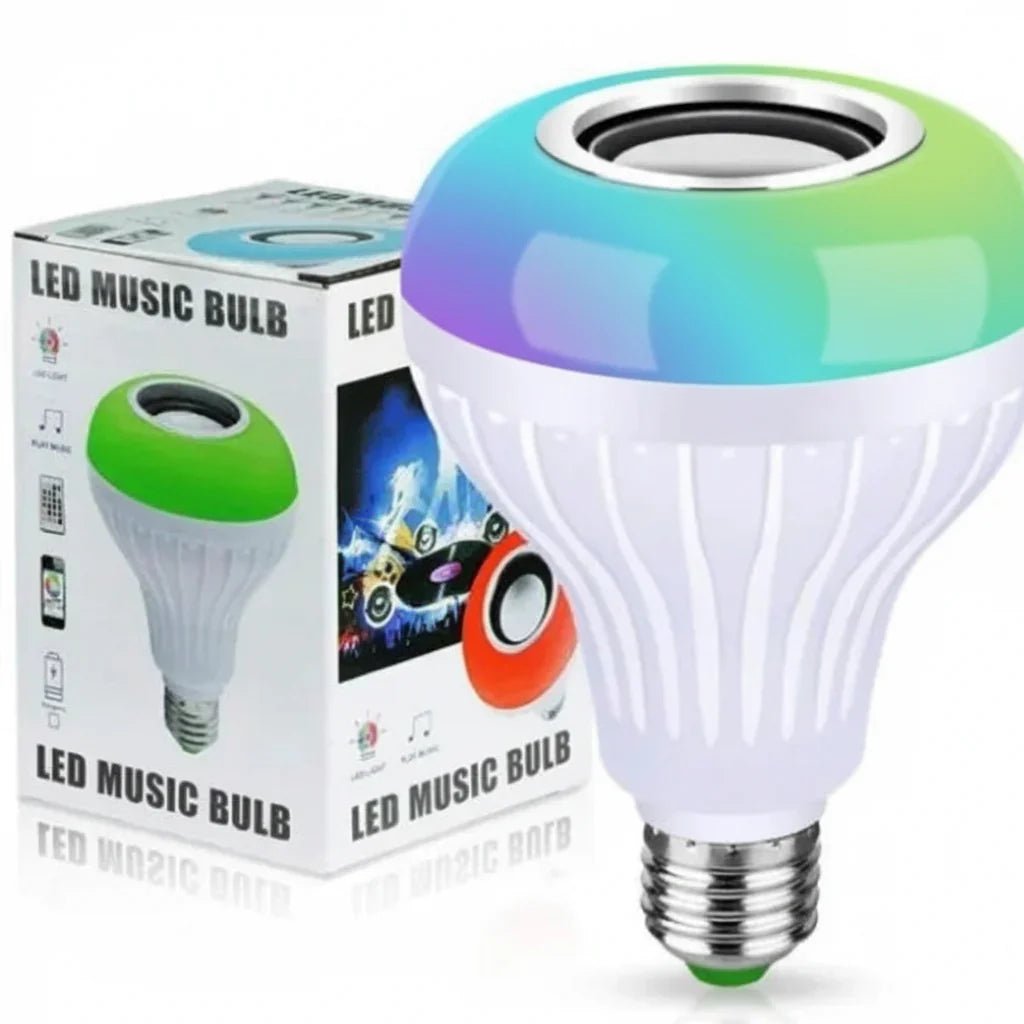 Smart LED RGB Bluetooth Speaker Bulb 12W E27 Multi Color Changing Light Bulb with Remote Control - Rumaisas