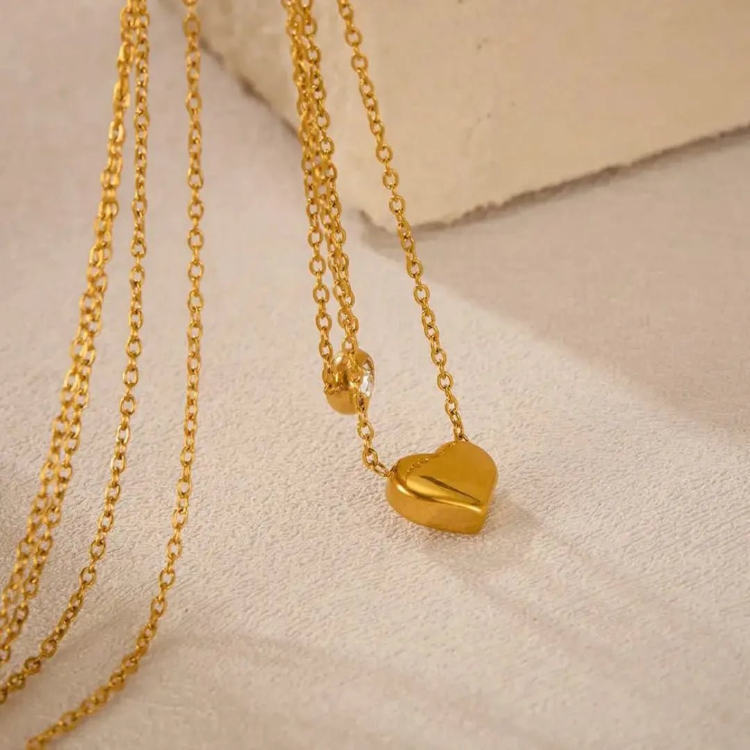 Stainless Steel Heart Double Layer Chain - Rumaisas