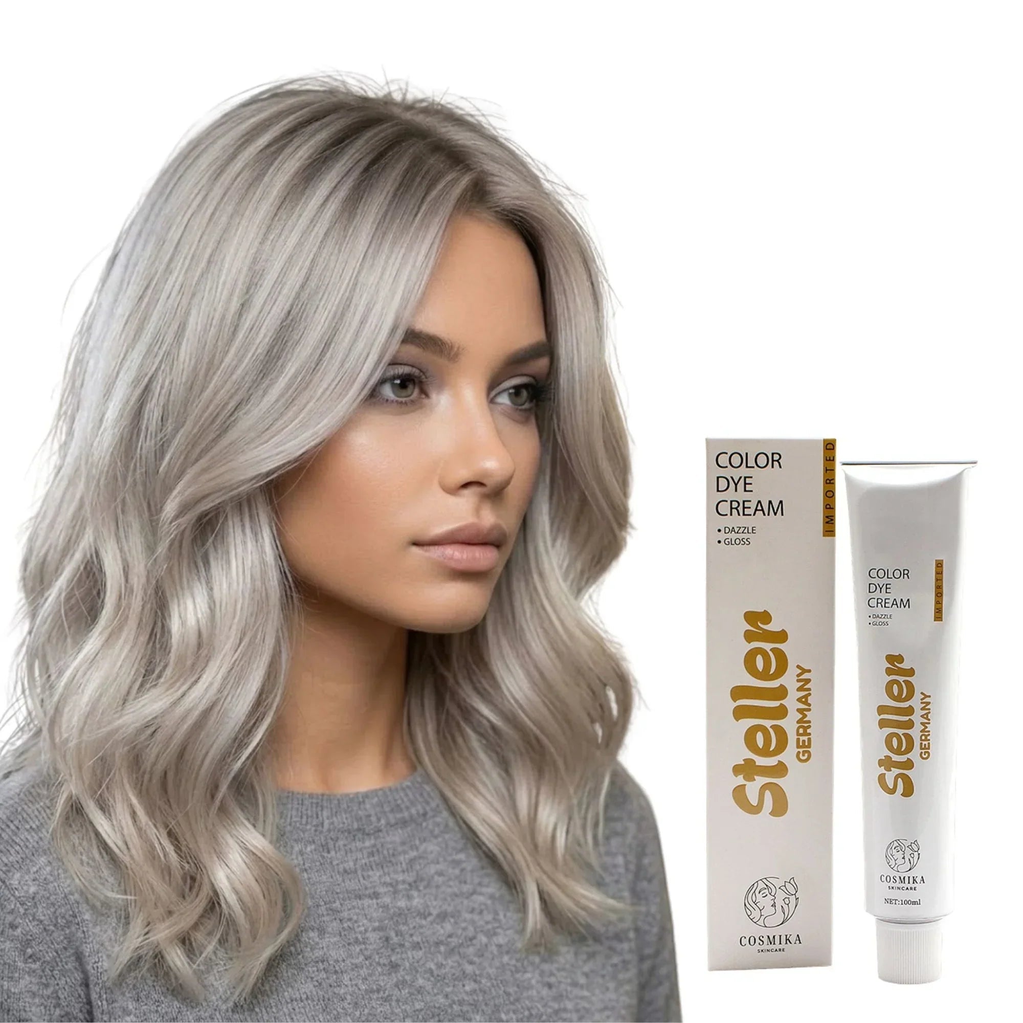 Steller Germany Color Dye Cream - 10 - 1 Ash Naturals - 100ml - Rumaisas