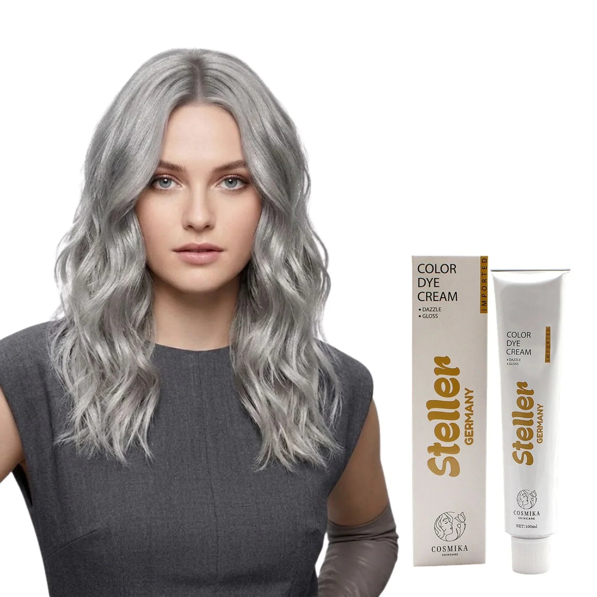 Steller Germany Color Dye Cream - 9 - 11 Intenes Ash Naturals - 100ml - Rumaisas