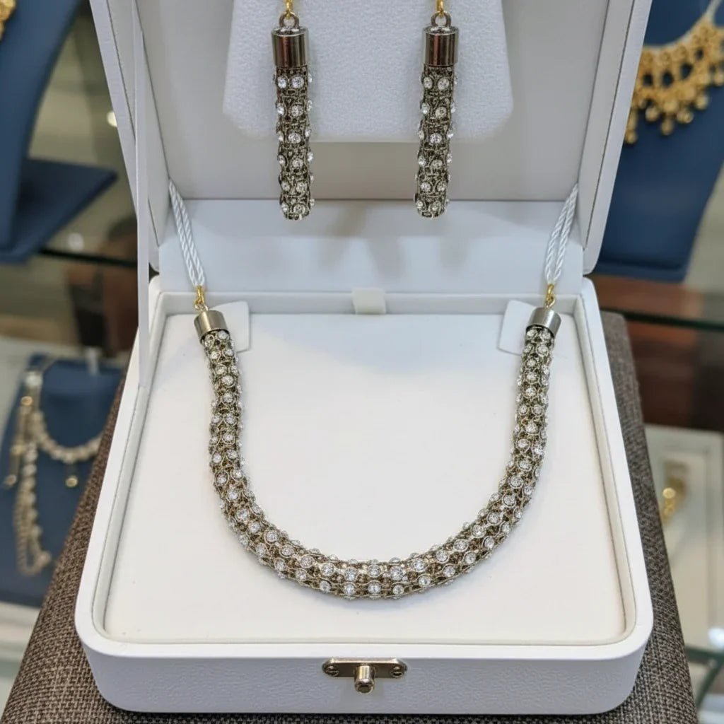 Stone Silver Chain Necklace - Rumaisas