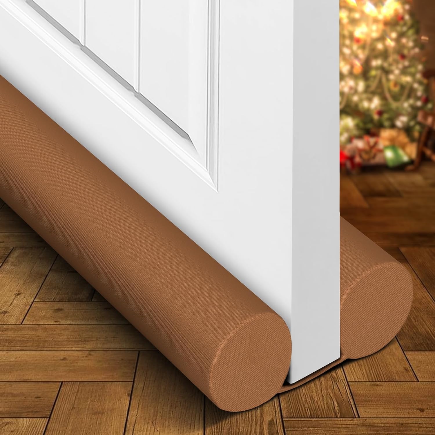 Two - Sided Door Draft Stopper Weather Stripping Window Breeze Blocker Adjustable Door Sweeps, Dark Brown - Rumaisas