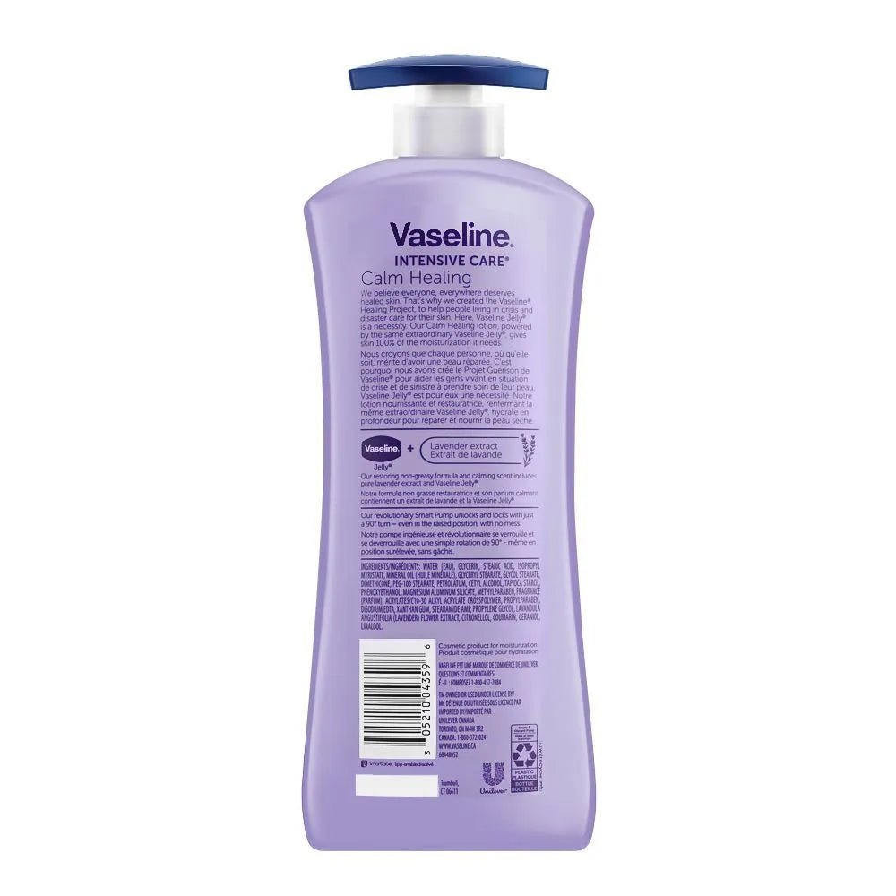 Vaseline Intensive Care Calm Healing With Lavender Extract Body Lotion Pump, For Dry Skin - Rumaisas