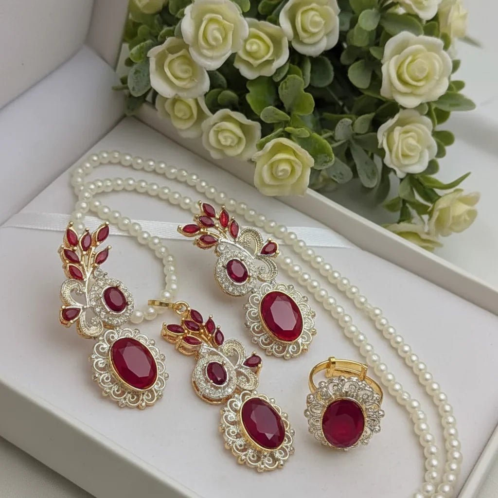 Zircon Combo Party Set – High Quality Oval Shape Jewelry - Rumaisas