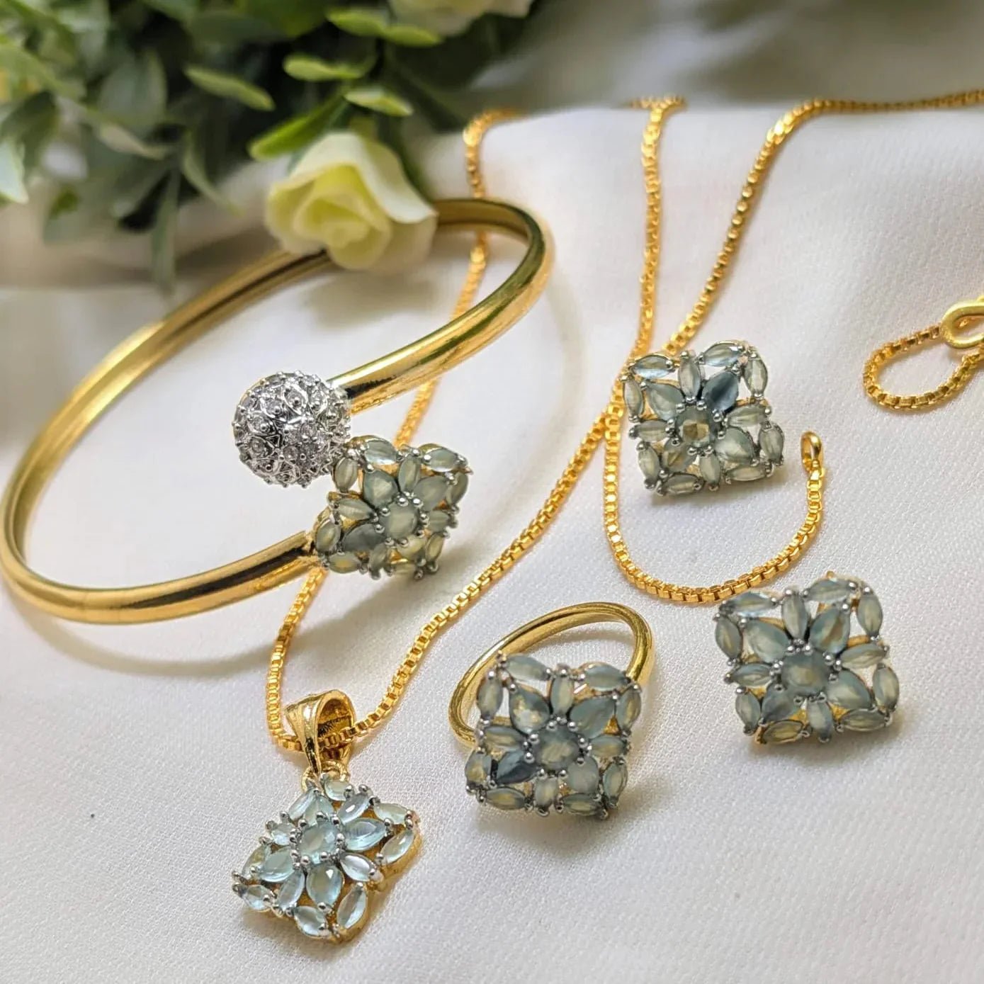Zircon Combo Set AD – Adjustable Ring & Kara - Rumaisas